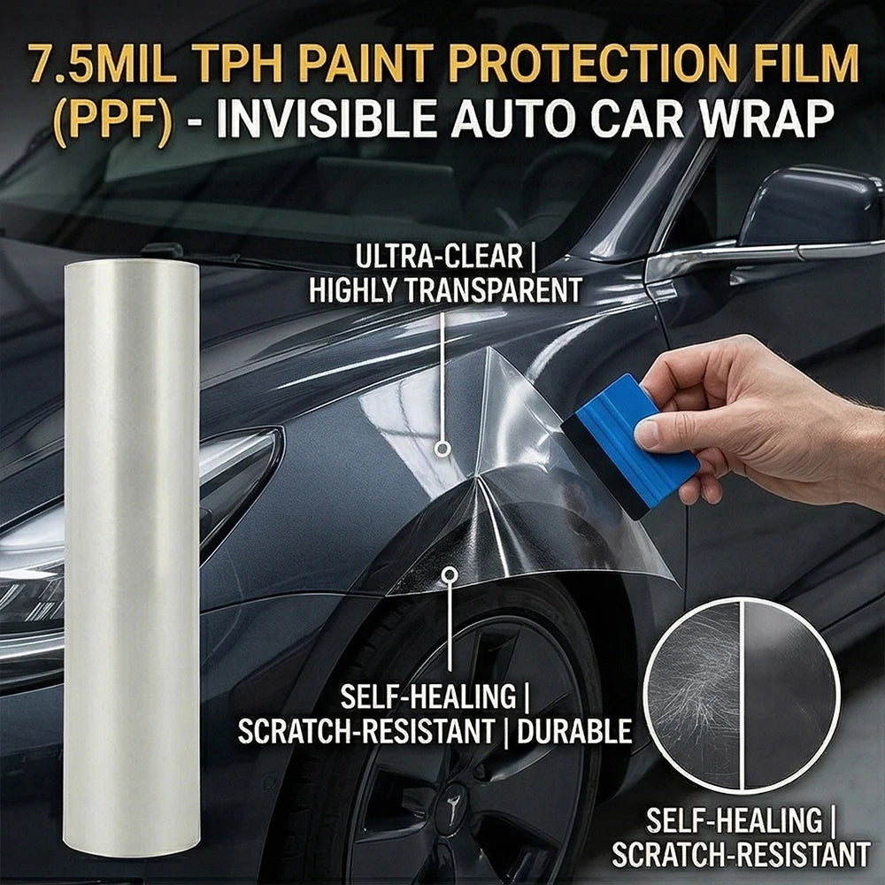 7.5mil Car Body Paint Protection Film TPH PPF Clear Auto Vinyl Wrap Scratch Resistant Self Healing Invisible Car Protective Film