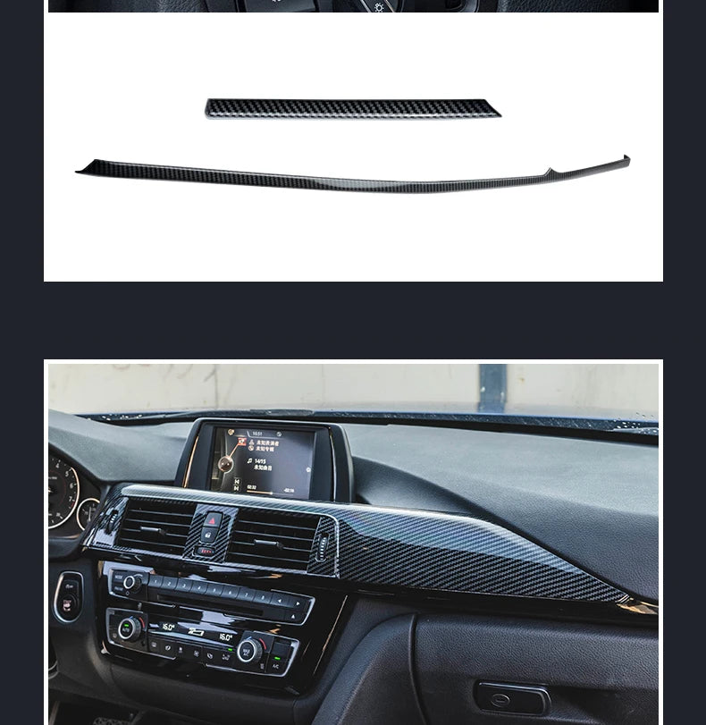 LHD Car Styling Carbon fiber Center Console Air outlet Panel Cover Trim Stickers frame For BMW F30 F31 F32 F34 F36 Accessories