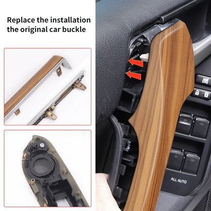 For Toyota 2010-2023 Land Cruiser Prado 150 LC150 Wood Grain Door Handle Armrest Interior Upgrade Accessories Replacement Parts