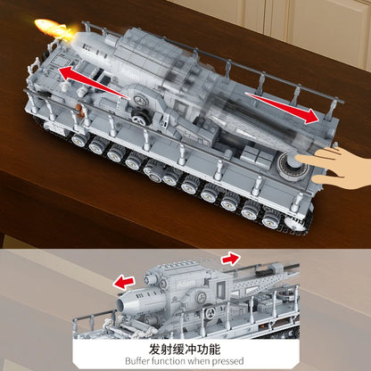 2875Pcs Creative Famous War Military Weapons Carl Mortar Building Blocks Model Tank Bricks Toys for Boys Birthday Gift Set