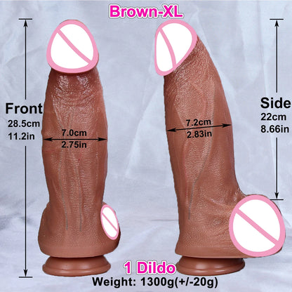 4 Sizes Realistic XXL Thick Penis Soft Silicone Dildo Male Genitals Vaginal Masturbation Suction Cup Dick Woman Anal Sex Toys
