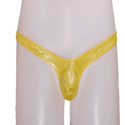 Laser Colorful Men's G-string Underwear Sexy Men's Briefs U Convex Male Underpants Low Waisted Thong Private Party club Panties