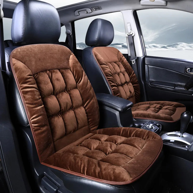 New Winter Luxury Car Seat Cushion 2025 Plush Plaid Thickening Warm Suv Universal Front Single Seat Cover Comfortable Breathable
