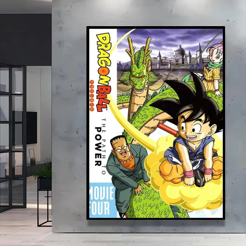 Dragon Ball Poster Super Saiyan Wall Art Goku Themed Painting Vivid Battle Design Durable Canvas Perfect for Anime Room Decor