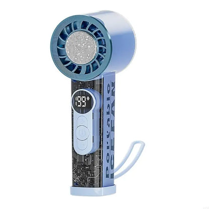 Portable Handheld Fan Rechargeable Clear Shell Cooling Fan for Outdoor Activities, Travel, Working Easy to Carry