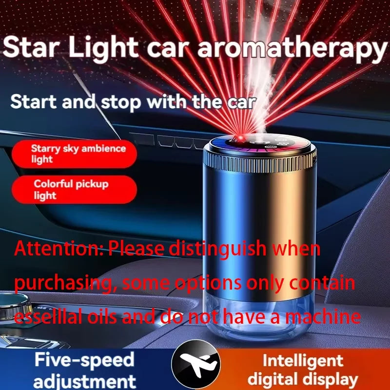 Smart Car Air Freshener & Perfume Diffuser - Rechargeable 5-Level Adjustable Starlight LED Car Gadgets