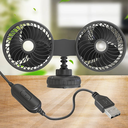 Auto Ventilation Fan USB Charging Air Circulator Fan 360 Degree Rotation Mini Car Fan Cooler Three Gears for Auto Sedan Mini Van