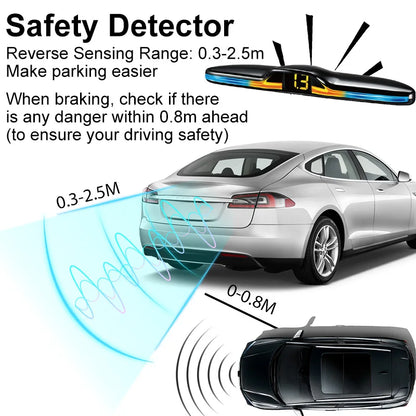 6 Or 8 Sensor Parking Kit LED Display Safe Protection Clear Alert Vehicle Reversing Assistance System