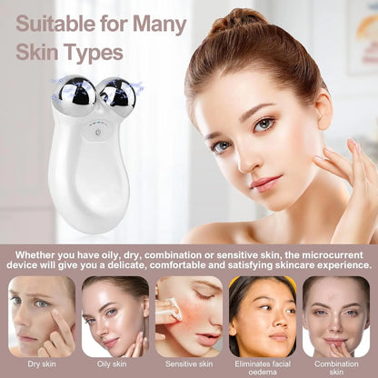 5 in 1 Microcurrent Facial Massager EMS Face Roller Device Skin Care Tool Skin Tightening Machine for Facial Skin Rejuvenation