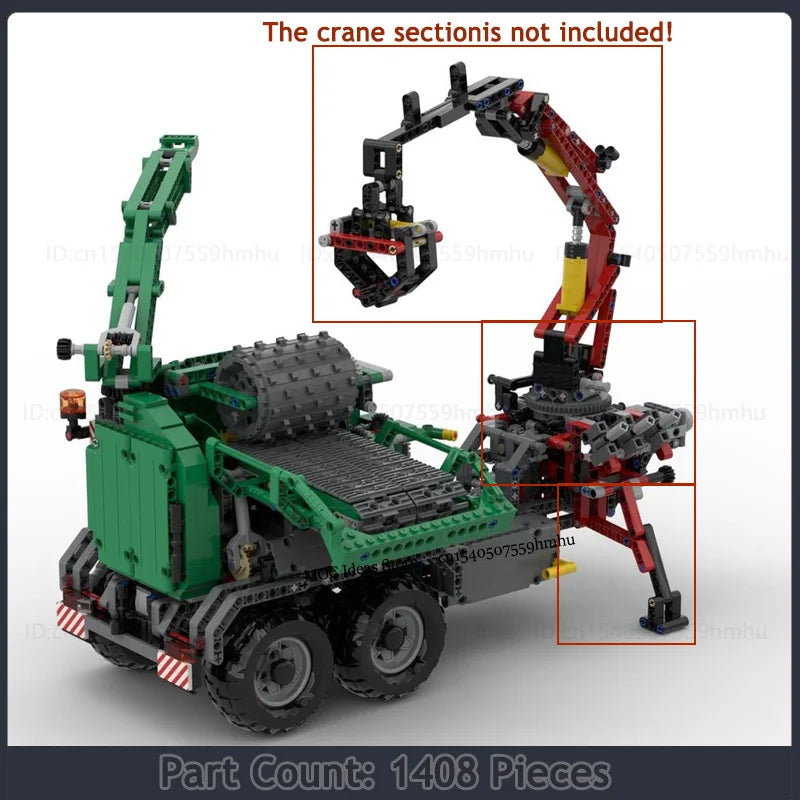 MOC Building Blocks City Construction Vehicle Series Mobile Wood Chipper Trailer Motor Technology Bricks DIY Assembly Toys Gifts