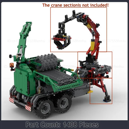 MOC Building Blocks City Construction Vehicle Series Mobile Wood Chipper Trailer Motor Technology Bricks DIY Assembly Toys Gifts