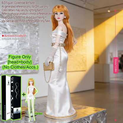 12.6 Inch 1/6 Fashion BJD MJD Supermodel Doll Ball Jointed Posable Collectible Realistic Hair NoClothes