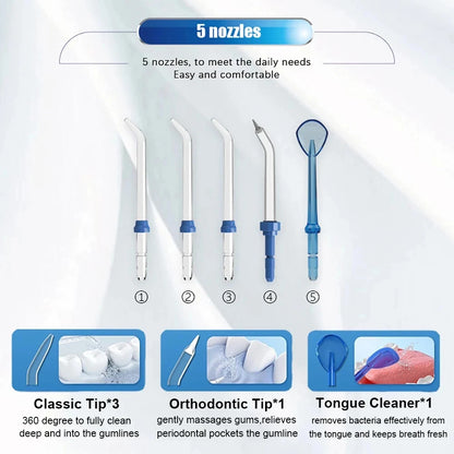 Oral Irrigator Dental Water Flosser for Teeth High Pressure Electric Dental Irrigator Water Flosser Mouth Washing Machine 800ML