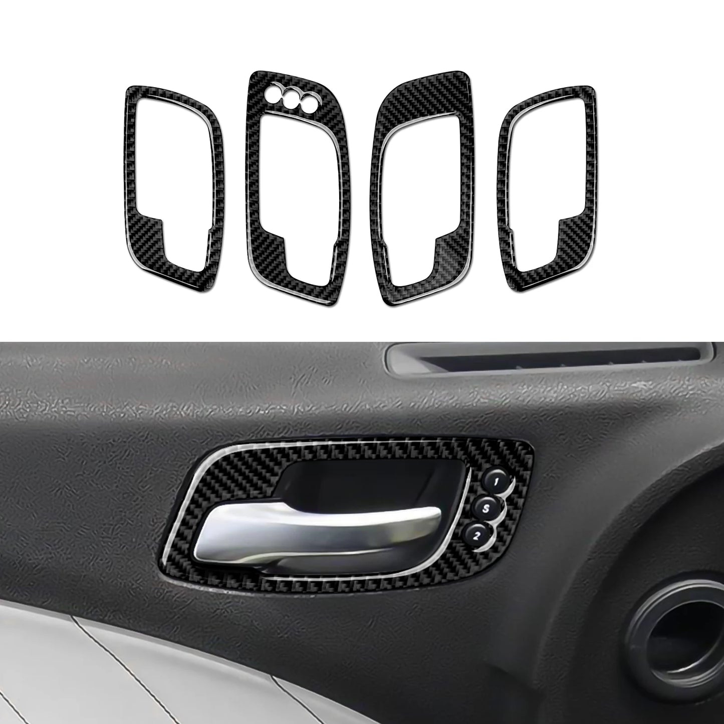 For Chrysler 300 (2011-2014) Car Center Console Gear Shift Panel Steering Wheel Cover Carbon Fiber Interior Sticker Accessories