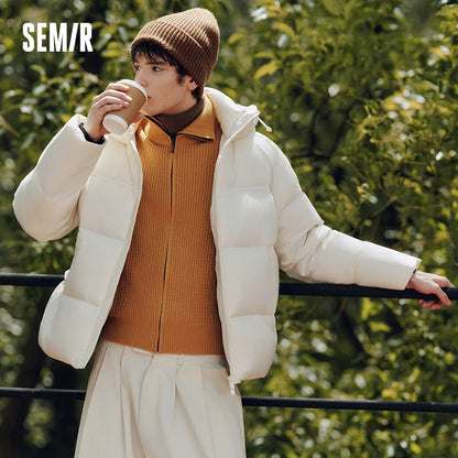 Semir Down Jacket Men Three-Resistant Outerwear Couple Winter Outfit 2025 New Hooded Top Anti-Static Men's Clothing