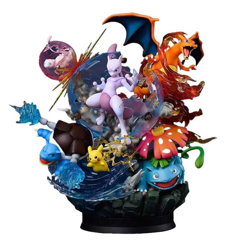 40cm New Pokemon Reverse Dream Pet Pikachu Evolution Group Gk Action Figure Model Toy Anime Decoration Small Sprite Frog Gifts