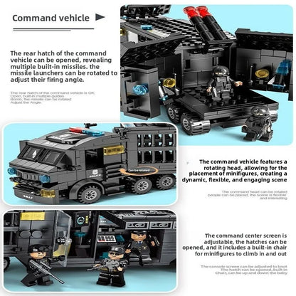 Compatible with Lego Building Blocks, Military Special Police Vehicles, Tanks and Education Cities To Assemble Children's Toys.