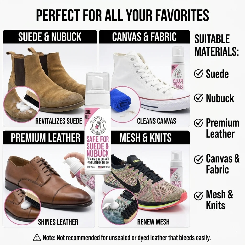 Premium Shoe Cleaner Kit Waterless Foam Brush Cloth Set Suede Nubuck Leather White Sneakers Trainers Stain Remover Care