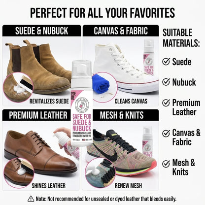 Premium Shoe Cleaner Kit Waterless Foam Brush Cloth Set Suede Nubuck Leather White Sneakers Trainers Stain Remover Care