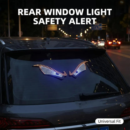 Dynamic Atmosphere Warning Lamp Car Rear Windshield LED Demon Eye Light USB Plug Play Flexible Acrylic Sticker Auto Accessories