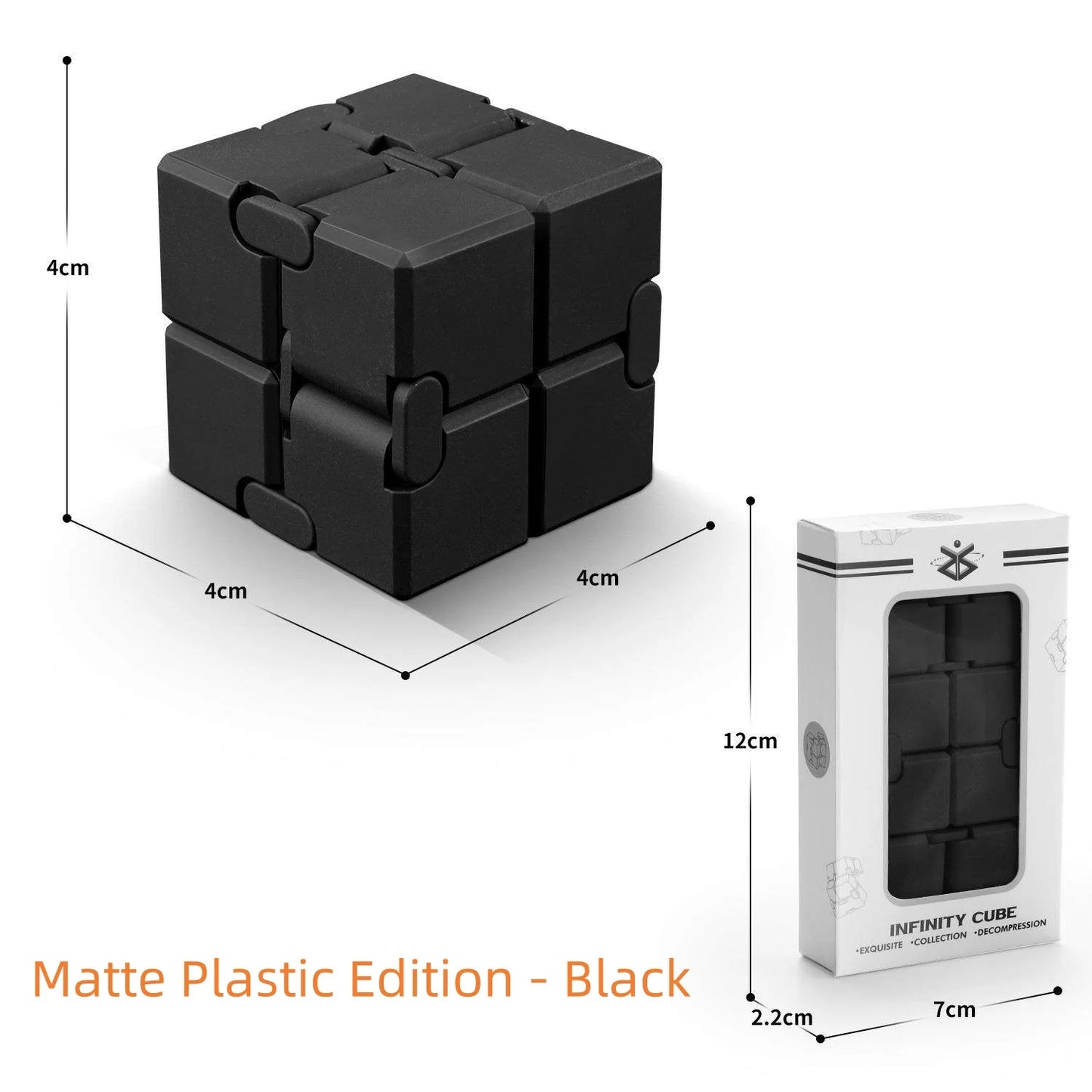 Alloy & Plastic Infinity Cube Fidget Toy Sensory Stress Relief Anti-Anxiety Fidget Toy Collapsible Infinite Flip Calming Gadget