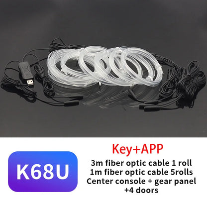 Car Interior Led Decorative Lamp Remote App EL Wiring Neon Strip For Auto DIY Flexible Ambient Light USB Party Atmosphere Diode
