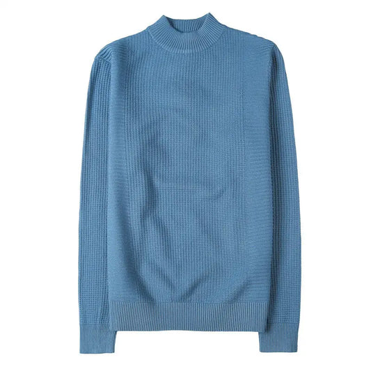 2023 Male High End Fashion Knitted Pullover Sweater Men Half Turtle Neck Winter Woolen Casual Jumper Clothes
