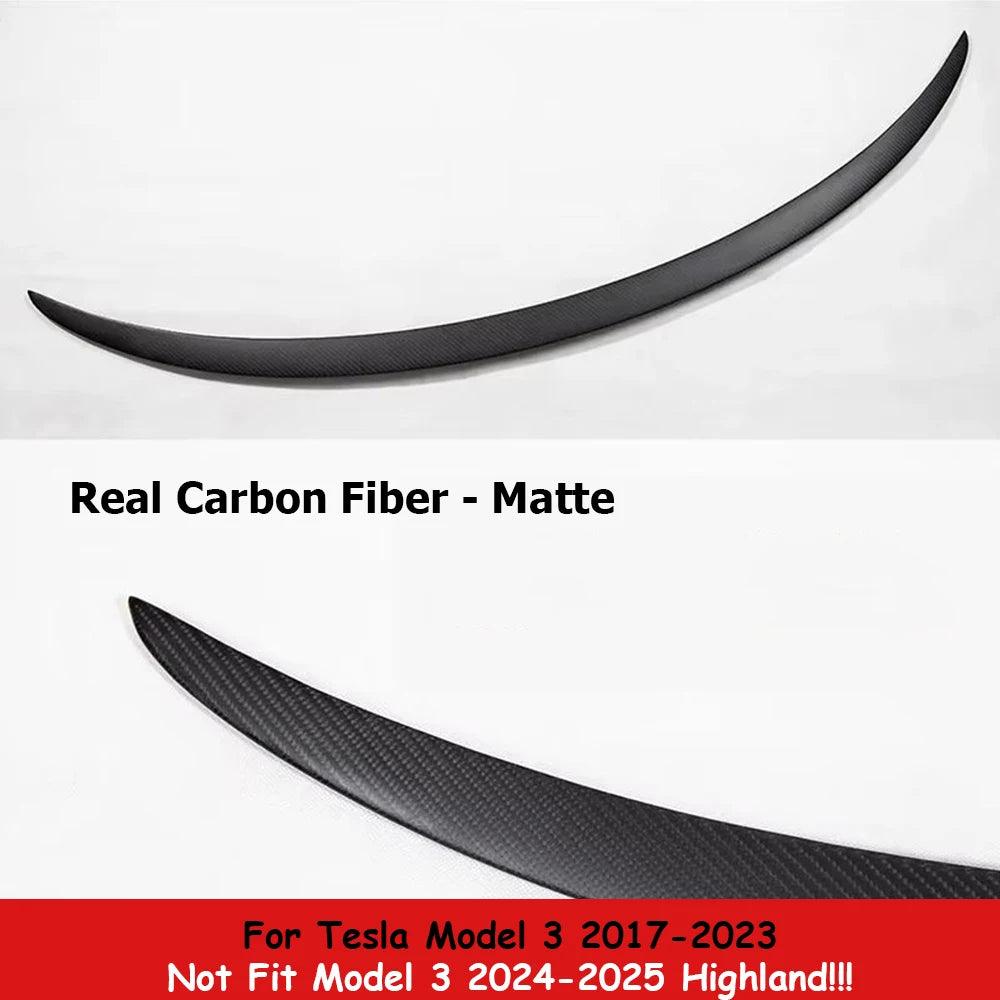 For Tesla Model Y 2024-2020 Spoiler Model 3 Highland 2017-2026 Trunk Wing Real Carbon Fiber Original Modely Car Accessories