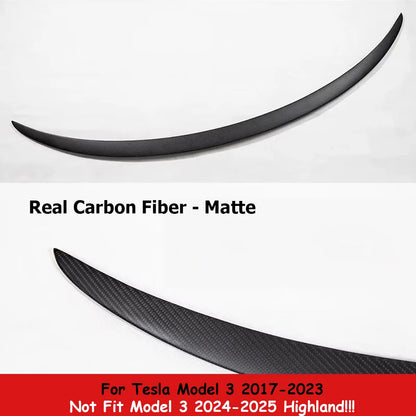 For Tesla Model Y 2024-2020 Spoiler Model 3 Highland 2017-2026 Trunk Wing Real Carbon Fiber Original Modely Car Accessories