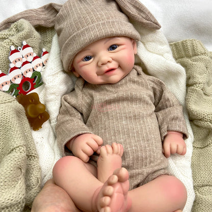 17 Inch Open Eyes Girl/Boy Full Soft Silicone Reborn Baby Realistic Veins and Capillaries Weighted Newborn Doll Collectible