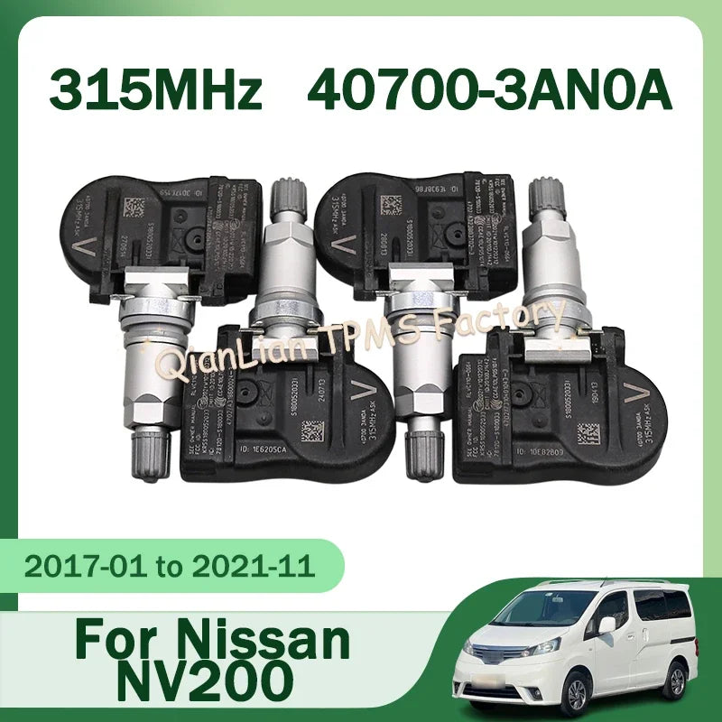 1/4pcs 40700-3AN0A For Nissan NV200 Frontier Maxima Sentra Versa Note Tire Pressure Monitor Systems 315MHZ TPMS Tire Sensor