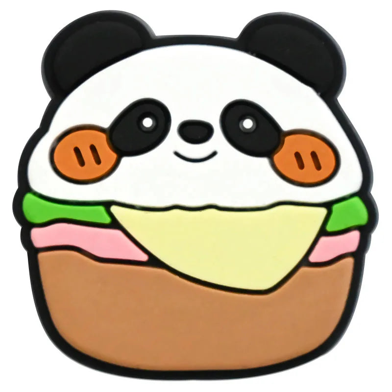 1/20/50/100Pcs Panda Series Shoe Charms Cute animal Shoes Accessories Decoration Clog Sandal Buckle Bithday Holiday Party Gifts