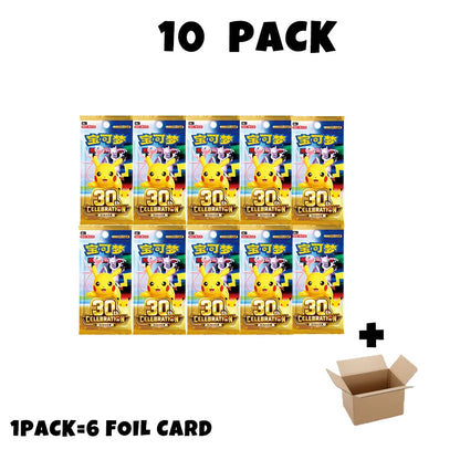 New Pokemon 30th Anniversary All Foil Cards Chinese Ver Booster Pack Special New PTCG Sealed FUR Pikachu Cards For Collection