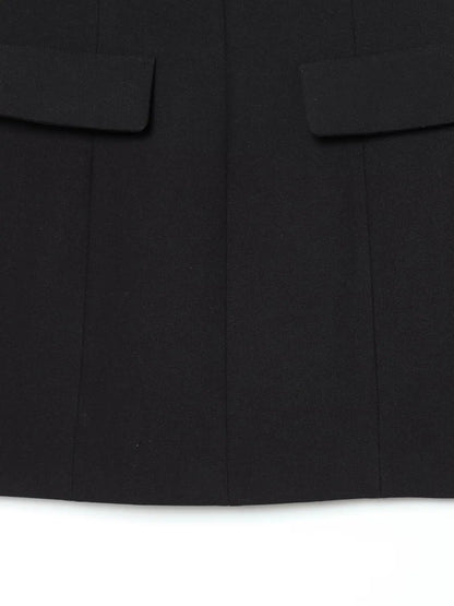 ZARK Fashionable round Neck Bubble Sleeve Short Dress Polyester High Waist Skirt for Women City Commuting Casual Wear Zipper ...
