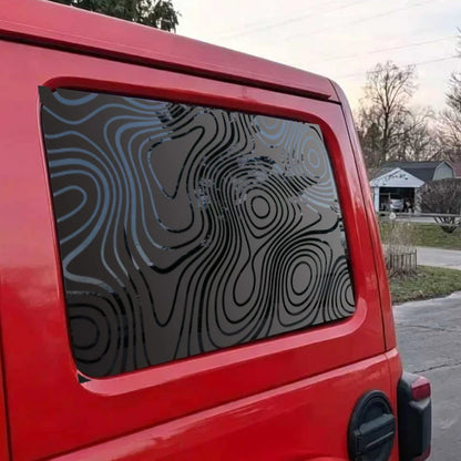 Topography Map A Pair Car Sticker for Triangular Window Decoration Universal All Vehicles Accessories PVC Waterproof Vinyl Decal