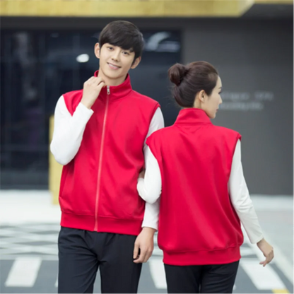 Winter Polar Fleece Vest Custom Logo Casual Solid Color Vest Embroidery Company Brand Plus Velvet Warm Vest Print Text Picture