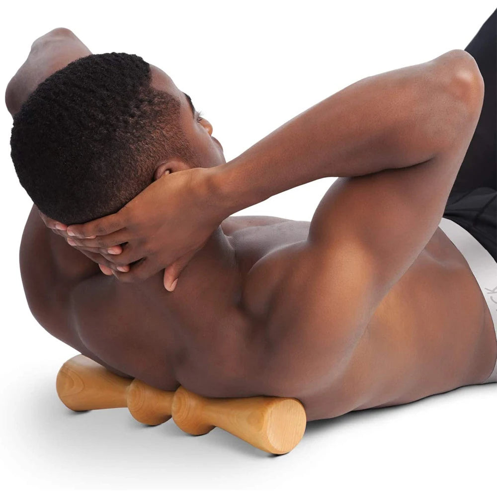Wood Back Roller, Spine Stretcher & Aligner, Ma Roller, Back Cracker for Back Pain Relief & Muscle Recovery,Manual Back Massager