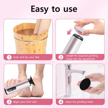Electric Foot Sandpaper Rechargeable Foot File for Heels Grinding Pedicure Tools Foot Care Tool Dead Hard Skin Callus Remover