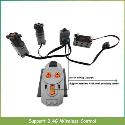 MOC Rechargeable 9V Battery Box Power Output Support M/L/XL Motor Forward/Reverse Control Compatible with Building Blocks Toys