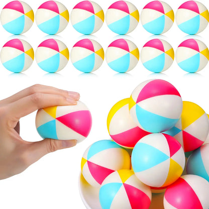 Mini Beach Stress Balls Foam PU Relief Stress Ball Mini Rainbow Beach Balls Toys for Kids Birthday Beach Hawaiian Party Favors