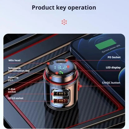 NEW Bluetooth 5.4 FM Transmitter Car Radio Adapter For Wireless Hands-Free Phone Call MP3 Music Player T23 PD Fast Charging