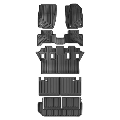 RHD for 2024 Toyota Land Cruiser Prado J250 7seat Fuel Only Fit Right Rudder Car Floor Mats Trunk Pad TPE 3D Foot Mat Black