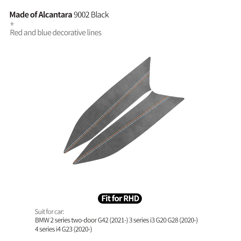 For BMW 2er Two-Door G42 3er i3 G20 G28 4er i4 G23 Center Console Side Trim Sticker Car Interior Accessories Made of Alcantara