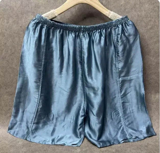 100% Mulberry Silk Men Boxer Underwear Couple Rubber Band Thin Short Home Pants Promotion Woman Can Wear