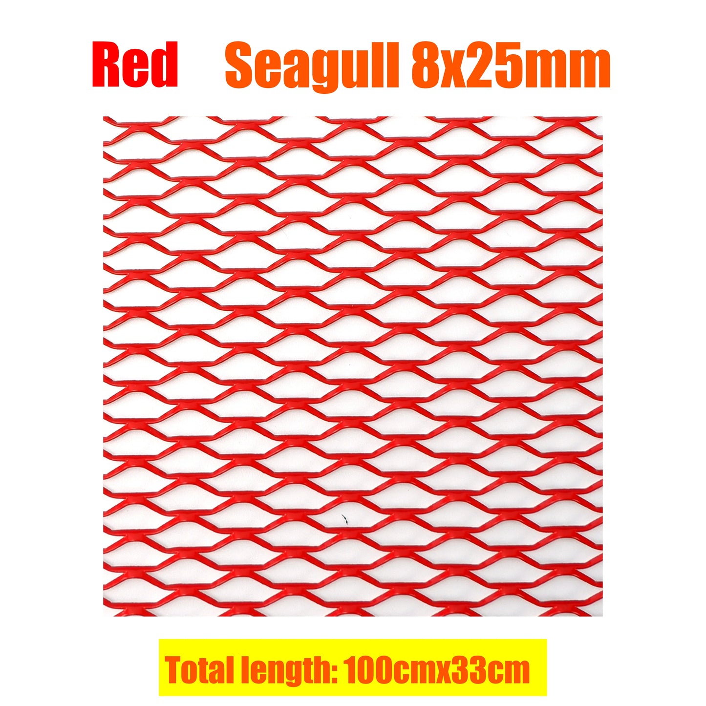 100x33cm Aluminium Racing Car Bumper Grille Grill Mesh Net Vent Red Tuning Universal Protector Caravan Camper Home Garden