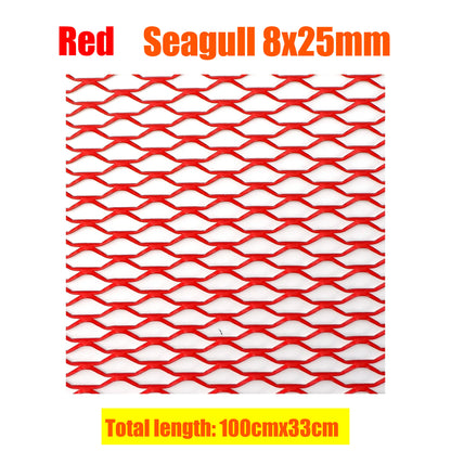 100x33cm Aluminium Racing Car Bumper Grille Grill Mesh Net Vent Red Tuning Universal Protector Caravan Camper Home Garden