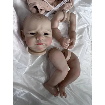 19 Inch Reborn Baby Doll Kit Kobi with Hand Drawing Hair Unfinished Already Painted  DIY Doll Parts