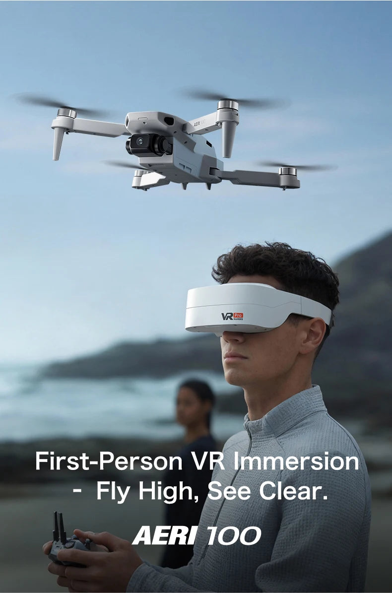 NEW Aeri100 VR Drone 1:1 Scale Aerodynamic Design 8K 1080P HD Camera Remote Control Brushless 360° Obstacle Avoidance Flying Toy