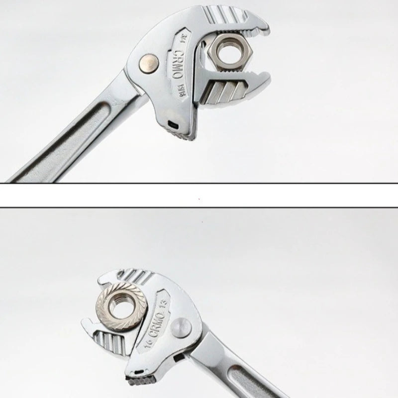 Heavy Duty Industrial Self Adjusting Ratchet Crab Claw Pipe Wrench Wide Jaw for Automotive Plumbing Manufacturing Repair Tool