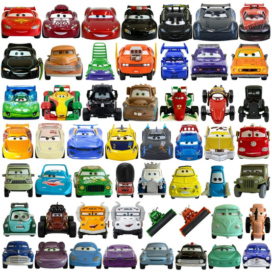 #NEW 53PCS Full-set Pixar Cars Lightning McQueen Fillmore 4-9CM 1：55 Metal Model Racing Car Toy Children's Birthday NEWYEAR Gift